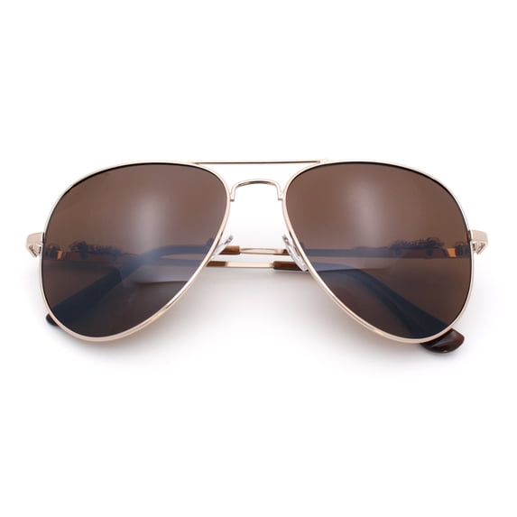 Womens Oversized Jaguar Jewel Hinge Arm Metal Rim Fashion Sunglasses Gold - Solid Brown