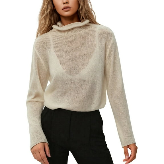 Womens Oversized Knit Sweater Soft Yarn Long Sleeve Openwork Pullover Top Casual Loose Fit Comfortable Tunic Blouse