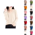 thumbnail image 1 of Womens Oversized Knit Sweater Turtleneck Pullover Soft Long Sleeve Casual Warm Top Comfortable Loose Fit for Fall and Winter, 1 of 5