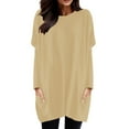 thumbnail image 1 of Womens Oversized Long Sleeve T Shirts 2025 Trendy Novelty Solid Color Crew Neck Long Sleeve Tunic Shirts Relaxed Fit Casual Workout Tops, 1 of 5