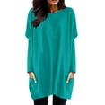 thumbnail image 1 of Womens Oversized Long Sleeve T Shirts 2025 Trendy Novelty Solid Color Crew Neck Long Sleeve Tunic Shirts Relaxed Fit Casual Workout Tops, 1 of 5