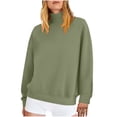 thumbnail image 1 of Womens Oversized Mock Neck Sweatshirt Long Sleeve Tops Pullover Warm Fleece Sweater Fall Season Winter Trends, 1 of 5