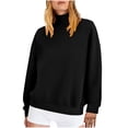 thumbnail image 1 of Womens Oversized Mock Neck Sweatshirt Long Sleeve Tops Pullover Warm Fleece Sweater Fall Season Winter Trends, 1 of 5