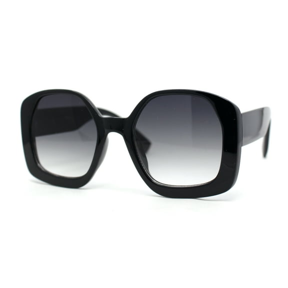 Womens Oversized Mod Butterfly Designer Fashion Plastic Sunglasses Black - Smoke