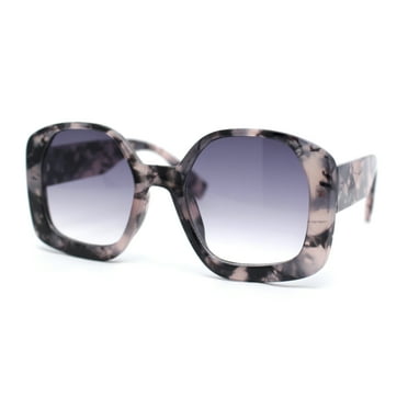 Womens Oversized Mod Butterfly Designer Fashion Plastic Sunglasses Pink Tortoise - Smoke