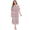 thumbnail image 1 of Womens Oversized Nightgown Pajama Dress Neck Lace Trim Loungewear Loose Long Comfy Sleep Dress XL-4XL, 1 of 8