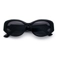 thumbnail image 1 of Womens Oversized Oval Mod Luxury Fashion Plastic Sunglasses All Black, 1 of 8