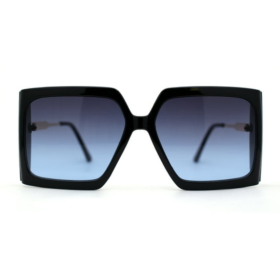 Womens Oversized Rectangle Butterfly Fashion Designer Sunglasses Black Navy