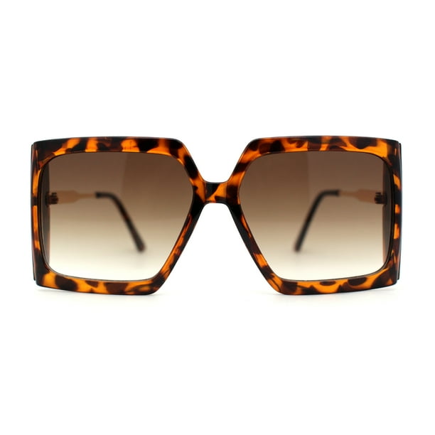 Womens Oversized Rectangle Butterfly Fashion Designer Sunglasses Tortoise Brown Walmart Business Supplies