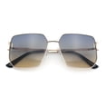 thumbnail image 1 of Womens Oversized Rectangle Butterfly Metal Rim Luxury Fashion Sunglasses Gold - Black Brown, 1 of 8