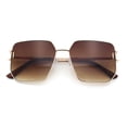 thumbnail image 1 of Womens Oversized Rectangle Butterfly Metal Rim Luxury Fashion Sunglasses Gold - Brown, 1 of 8