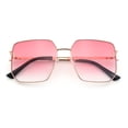 thumbnail image 1 of Womens Oversized Rectangle Butterfly Metal Rim Luxury Fashion Sunglasses Gold - Pink, 1 of 8