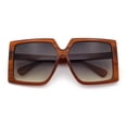 thumbnail image 1 of Womens Oversized Rectangular Butterfly Luxury Chic Plastic Sunglasses Brown - Black Brown, 1 of 8