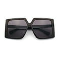 thumbnail image 1 of Womens Oversized Rectangular Butterfly Luxury Chic Plastic Sunglasses Brown Carbon Fiber - Black, 1 of 7