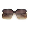 thumbnail image 1 of Womens Oversized Rimless Butterfly Rich Luxury Designer Fashion Plastic Sunglasses Ivory - Brown, 1 of 6