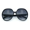 thumbnail image 1 of Womens Oversized Round Butterfly Minimal Plastic Iconic Diva Sunglasses Black - Smoke, 1 of 8