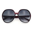 thumbnail image 1 of Womens Oversized Round Butterfly Minimal Plastic Iconic Diva Sunglasses Red - Smoke, 1 of 8