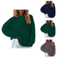thumbnail image 1 of Womens Oversized Round Neck Pullover Knit Sweater Soft Warm Casual Fall Winter Everyday Wear Comfortable Outfit, 1 of 6