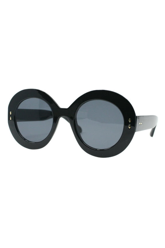 Womens Oversized Round Sunglasses Vintage Style Shades UV 400 Black, Black