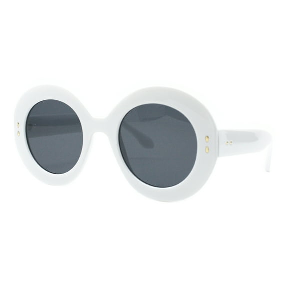 Womens Oversized Round Sunglasses Vintage Style Shades UV 400 White, Black