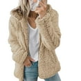 thumbnail image 1 of Womens Oversized Sherpa Hoodie Fuzzy Fleece Jacket Long Sleeve Zip Up Hooded Sweatshirt Teddy Coat with Pockets, 1 of 5