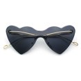 thumbnail image 1 of Womens Oversized Shield Cat Eye Heart Shape Flirty Sunglasses Gold - Black, 1 of 8
