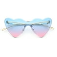 thumbnail image 1 of Womens Oversized Shield Cat Eye Heart Shape Flirty Sunglasses Gold - Blue Pink, 1 of 8