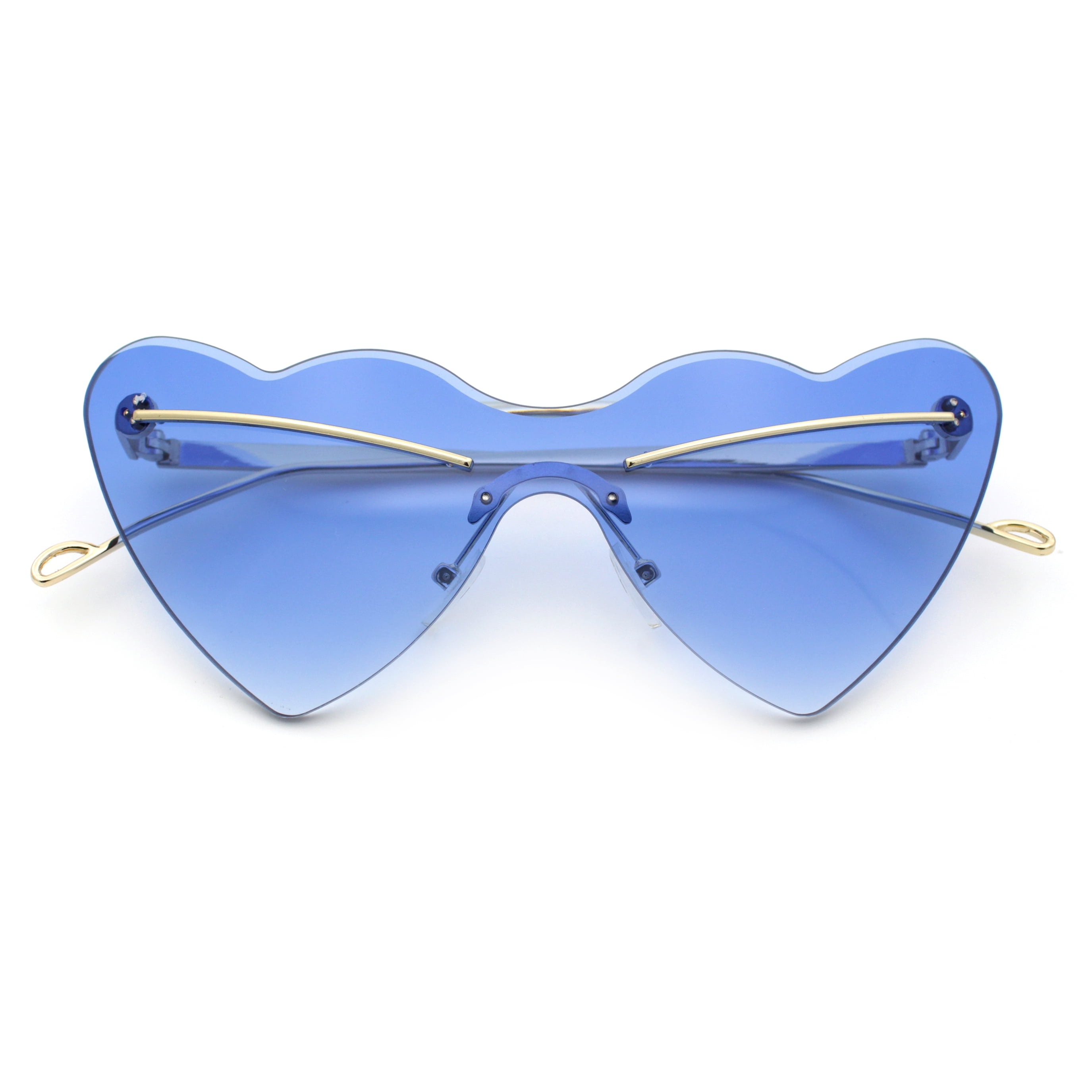 Womens Oversized Shield Cat Eye Heart Shape Flirty 