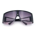 thumbnail image 1 of Womens Oversized Shield Curved Wrap Flat Top Half Rim Plastic Sunglasses Black - Purple, 1 of 8