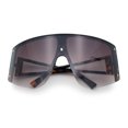 thumbnail image 1 of Womens Oversized Shield Curved Wrap Flat Top Half Rim Plastic Sunglasses Tortoise - Brown, 1 of 8