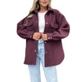 thumbnail image 1 of Womens Oversized Shirt Jacket Long Button Down Coat With Pockets Comfortable Soft Warm Outerwear For Casual Style, 1 of 6