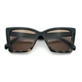thumbnail image 1 of Womens Oversized Square Rectangular Plastic Retro Gothic Sunglasses Black Slate Tortoise - Brown, 1 of 8