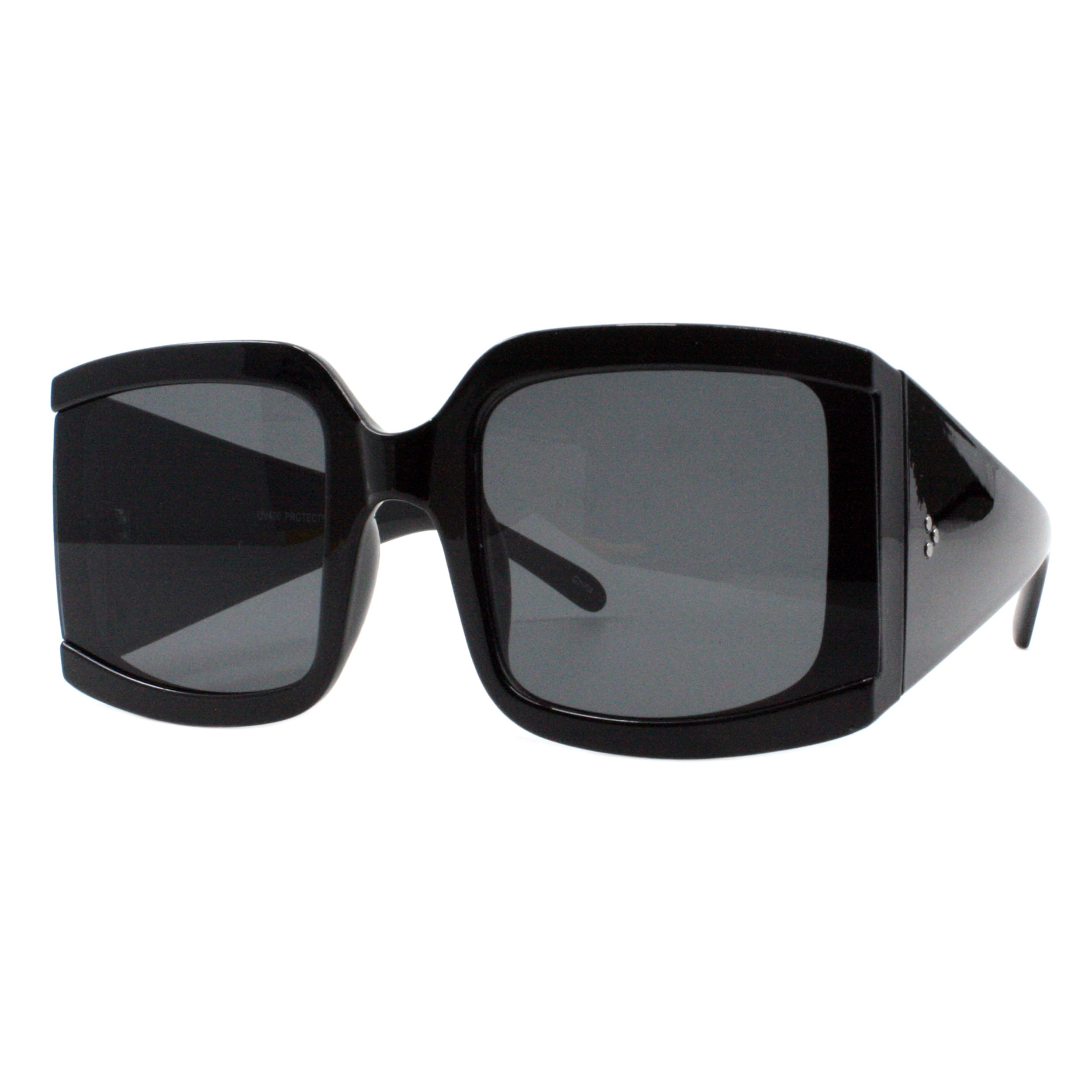 Womens Oversized Square Sunglasses Thick Bold Side UV 400 