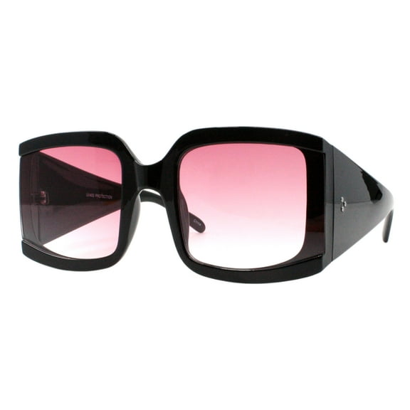 Womens Oversized Square Sunglasses Thick Bold Side UV 400 Black, Pink