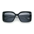 thumbnail image 1 of Womens Oversized Squared Beveled Rectangular Classic Butterfly Sunglasses [Black White - Black], 1 of 1