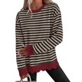 thumbnail image 1 of Womens Oversized Striped Crewneck Sweatshirt,Scalloped Long Sleeve Pullover Y2K Tops,Loose Fit Lightweight,Comfort Cute Sweatshirts,Soft Cozy Loungewear,2026 Fall Casual Trendy Outfits Coffee, 1 of 6