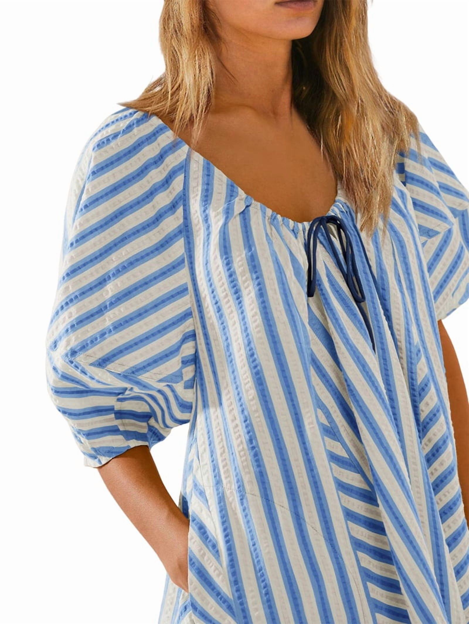Womens Oversized Striped Romper Dress Shorts Jumpsuit Beach Vacation Clothes  with Pockets - Walmart.com