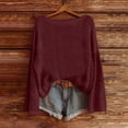 thumbnail image 1 of Womens Oversized Sweater Lightweight Knit Casual Solid Color Pullover Tops Baggy Fall Long Sleeve Crochet Blouses M, 1 of 6