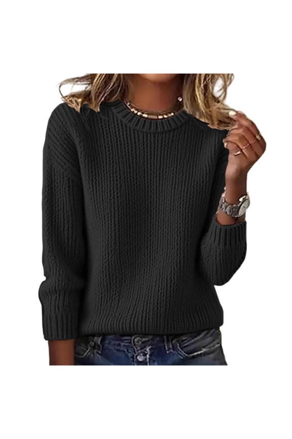 Womens Oversized Sweater Women's Drop Shoulder Knit Top, Warm & Textured for Street Style, Urban Outings, and Fall Layering | Oversized Sweaters for Women, Womens Clothes