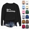 thumbnail image 1 of Womens Oversized Sweatshirt Crewneck Long Sleeve Fleece Lined Pullover Tops Fall Outfits Winter Clothes Khaki XXL, 1 of 7