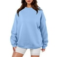 thumbnail image 1 of Womens Oversized Sweatshirt Crewneck Loose Fit Long Sleeve Pullover Fall Casual Clothes Hoodie Top Light Sweatshirts Women 2 Peaces Set Women Active Wear Coats Women College Hoodies plus Size, 1 of 3