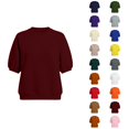 thumbnail image 1 of Womens Oversized Sweatshirt Crewneck Puff Sleeve Top Loose Fit Short Sleeve Pullovers, 1 of 5