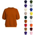 thumbnail image 1 of Womens Oversized Sweatshirt Crewneck Puff Sleeve Top Loose Fit Short Sleeve Pullovers, 1 of 5