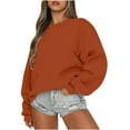 thumbnail image 1 of Womens Oversized Sweatshirt Crewneck Pullover Casual Long Sleeve Tops Basic Fall Fashion Outfits 2025 Ginger M, 1 of 6