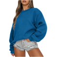 thumbnail image 1 of Womens Oversized Sweatshirt Crewneck Pullover Casual Long Sleeve Tops Basic Fall Fashion Outfits 2025 Navy M, 1 of 3