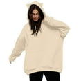 thumbnail image 1 of Womens Oversized Sweatshirt Cute Cat Ear Hoodies Pullover Baggy Comfy Casual Sweater Tops Trendy Fall Clothing, 1 of 5