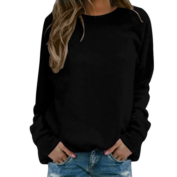 Womens Oversized Sweatshirt, Yigetop Womens Autumn Winter Christmas Printed Pullover Tops Long Sleeve Crewneck Oversized Sweatshirts Women’S Sweatshirt Black L
