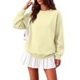 thumbnail image 1 of Womens Oversized Sweatshirts Basic Solid Pullover Tops Fall Winter Long Sleeve Crewneck Clothes, 1 of 5