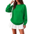 thumbnail image 1 of Womens Oversized Sweatshirts Basic Solid Pullover Tops Fall Winter Long Sleeve Crewneck Clothes, 1 of 5