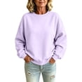 thumbnail image 1 of Womens Oversized Sweatshirts Basic Solid Tops Fall Winter Clothes Crewneck Outfits Pullover, 270, 1 of 6